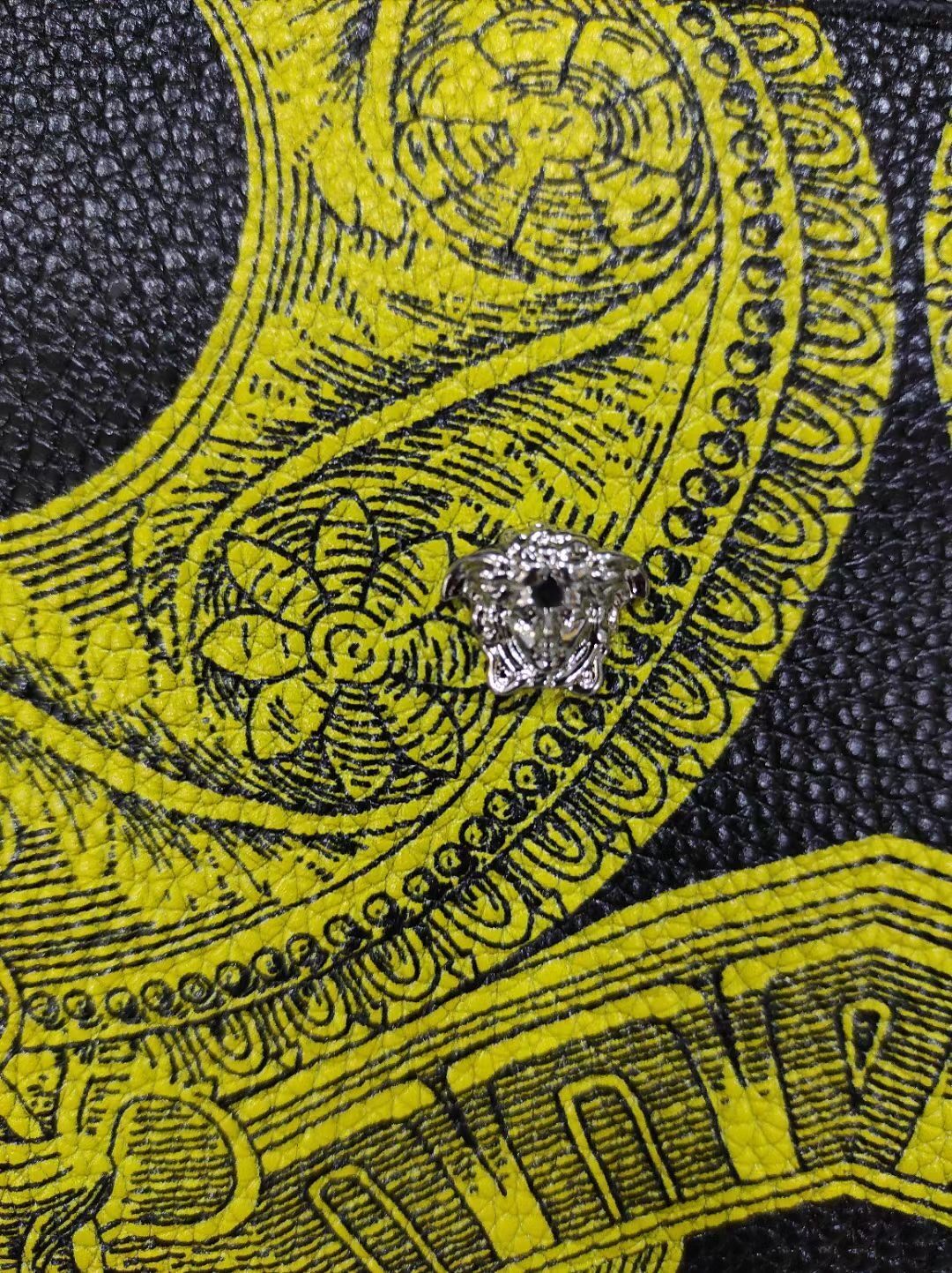 Versace Printed Handbag In Green