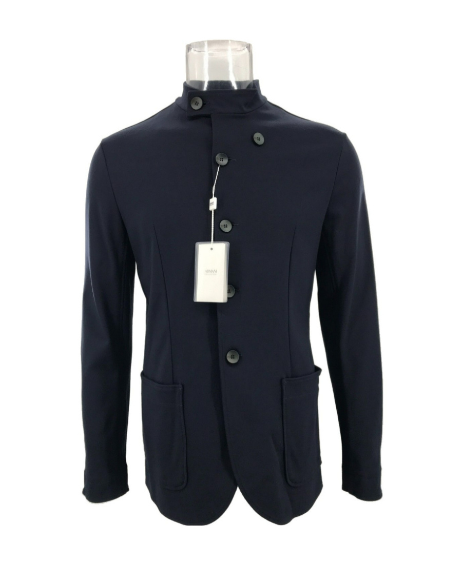 Armani Collezioni Long-sleeved Casual Jacket In Black