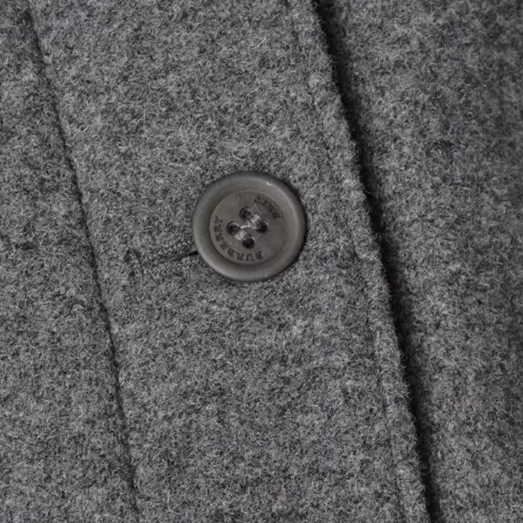 Burberry Long-sleeved Lapel Coat In Gray