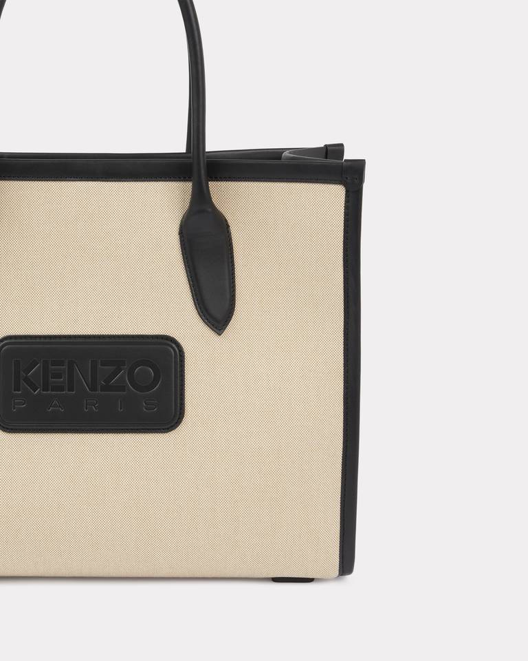 Kenzo Large 18 Canvas Tote Bag In Nude