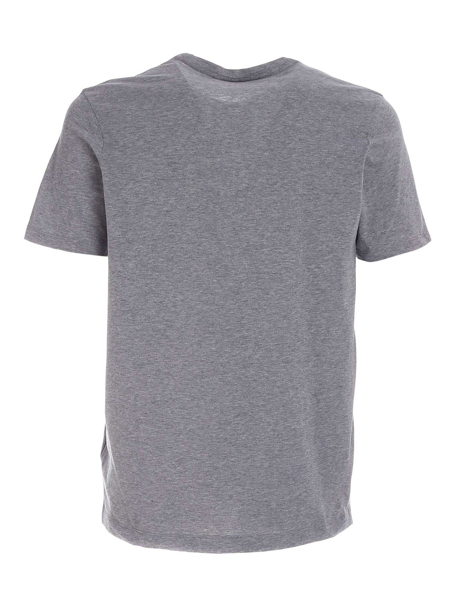 Paul & Shark Logo-patch Cotton T-shirt In Gray
