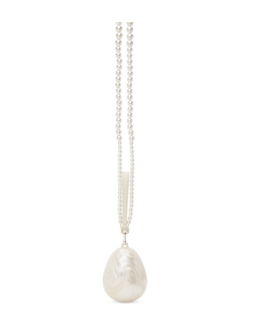 Simone Rocha Micro Egg Pearl-effect Clutch Bag In White