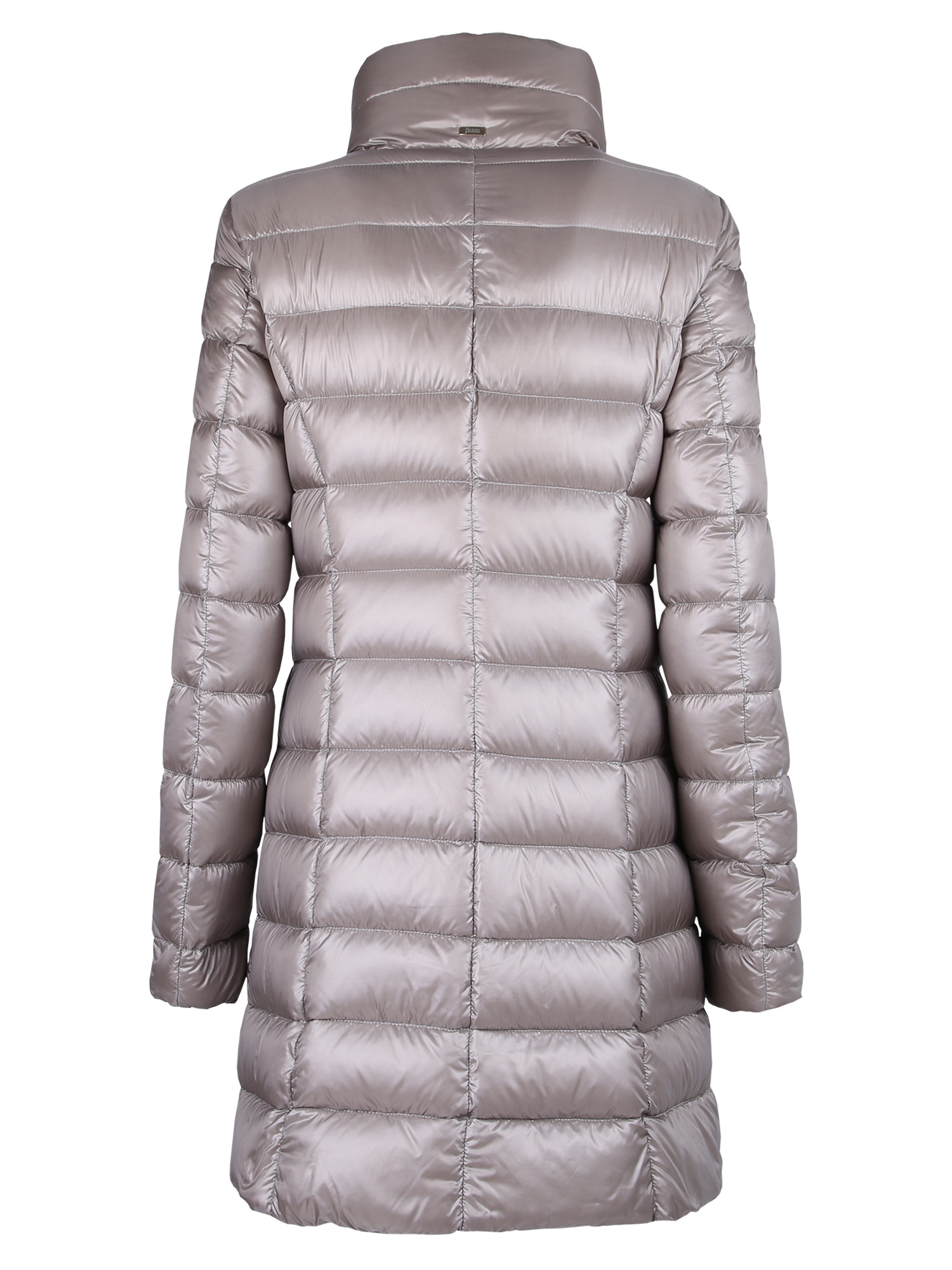 Herno Quitled Zipped Coat In Gray