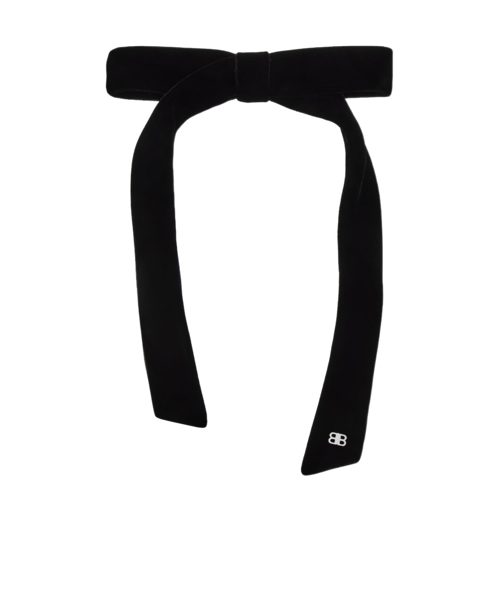 Balenciaga Women's Holli Thin Hair Bow In Black/shiny Silver In Black