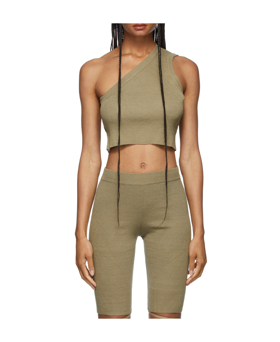 Jacquemus La Maille Ascu Cropped Top In Nude