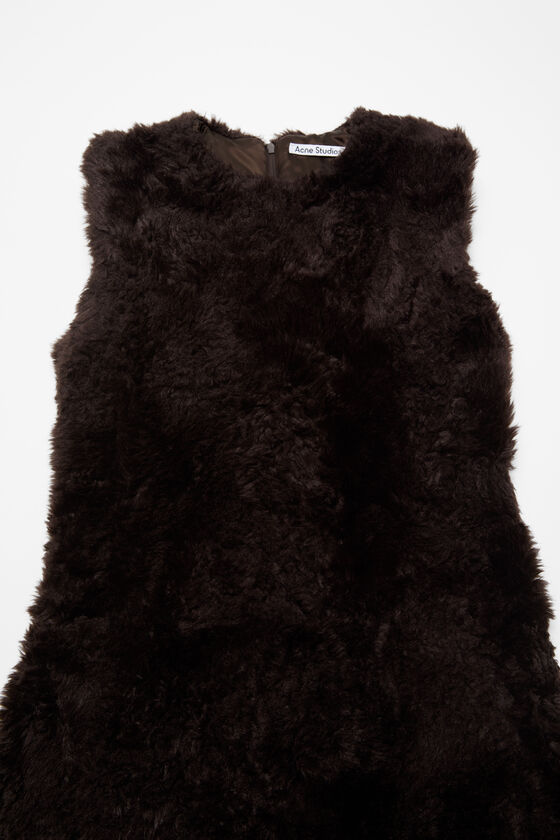 Acne Studios Faux Fur Dress In Brown