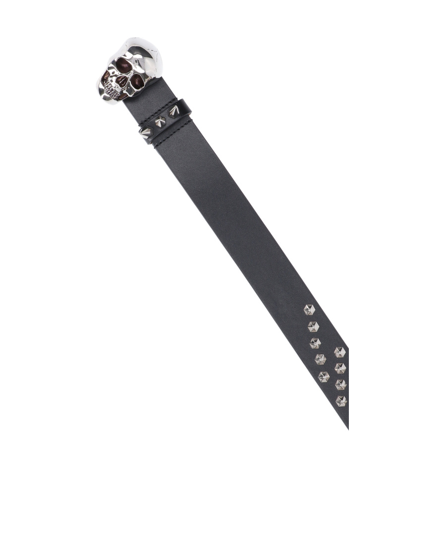 Alexander Mcqueen Skull Eyelet Buckle Belt In Black