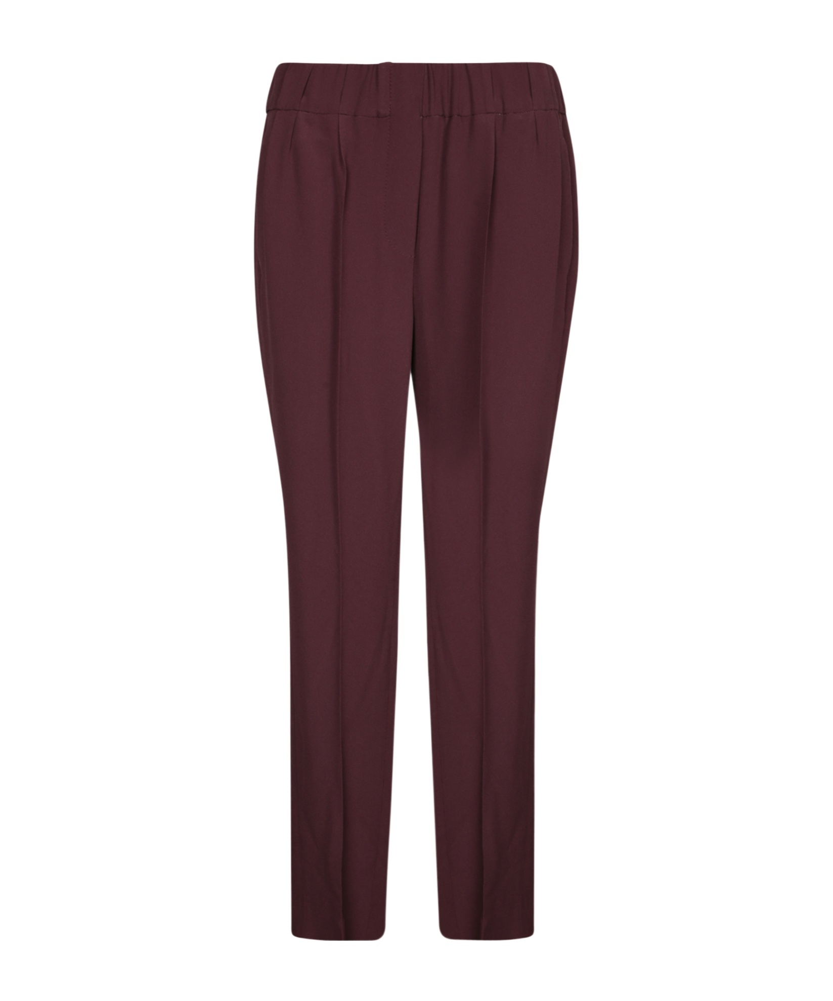 Brunello Cucinelli Bordeaux Elastic Crepe Trousers In Animal Print
