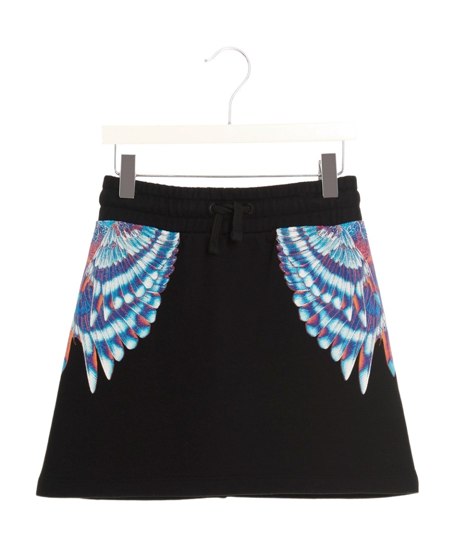 Marcelo Burlon County Of Milan Wings-print Straight-leg Miniskirt In Blue