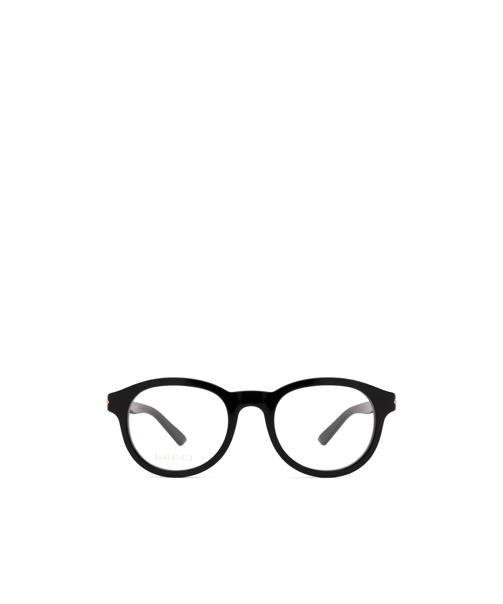 Gucci Logo-engraved Round-frame Glasses In Black