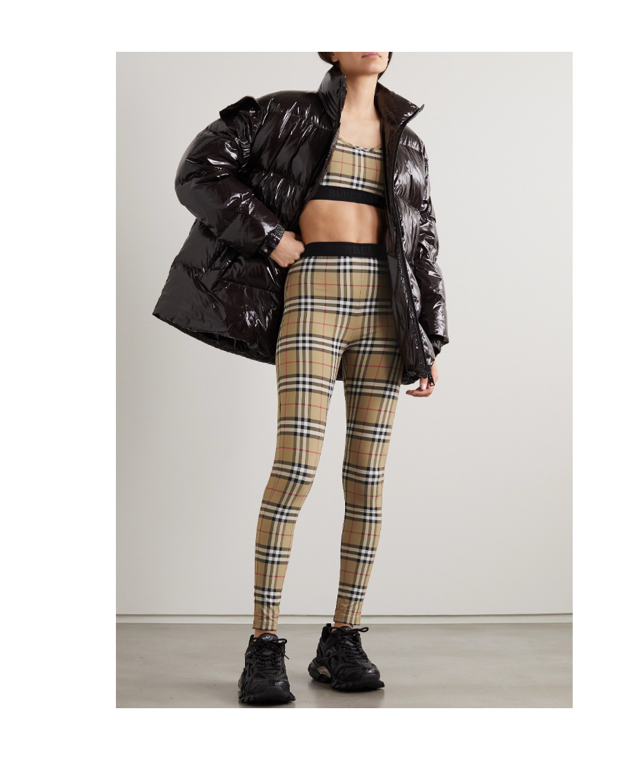 Burberry Archive Check Leggings In Nude