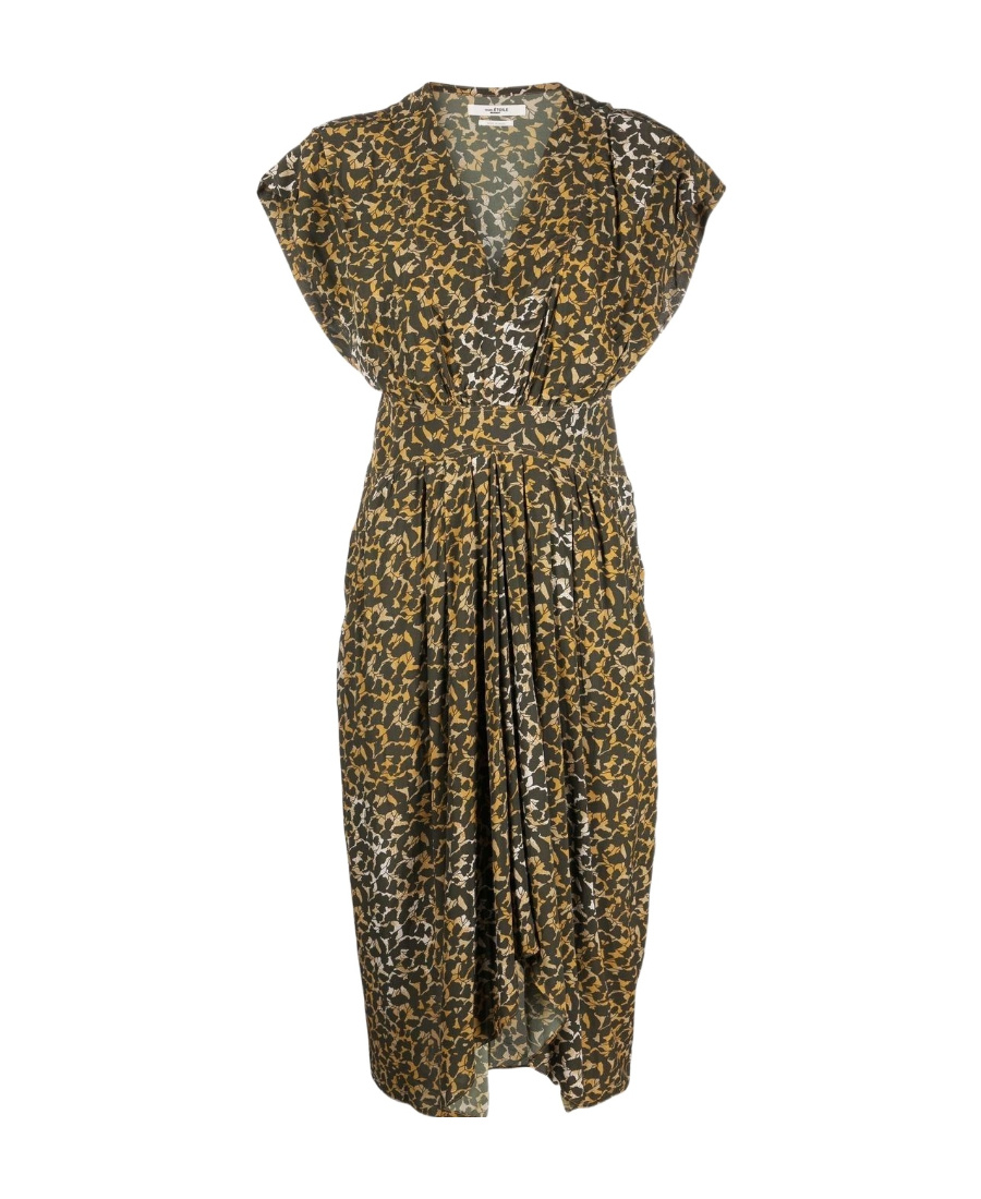 Shop Isabel Marant Étoile Multicolor Logo Dress In Brown