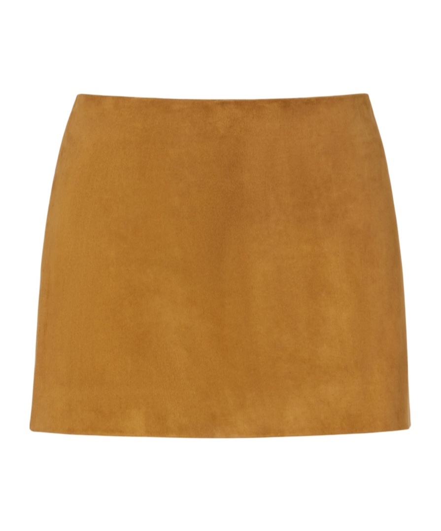 Khaite Jett Suede Miniskirt In Brown