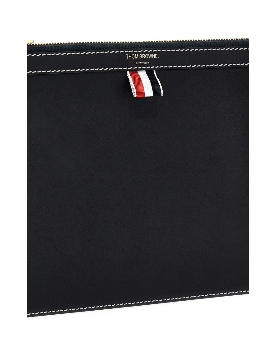 THOM BROWNE THOM BROWNE 4-BAR TAB ZIPPED DOCUMENT HOLDER