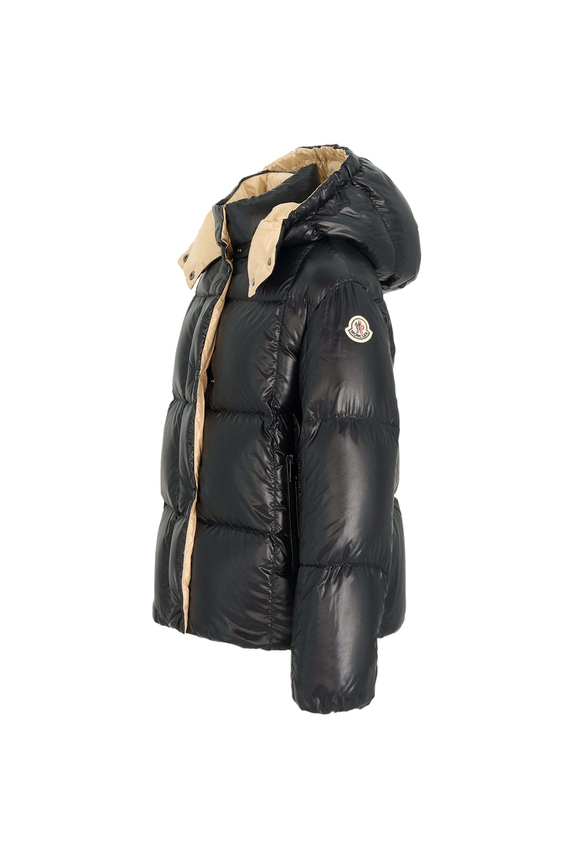 Moncler Long-sleeved Down Jacket In Black