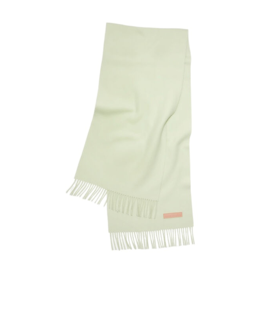 Acne Studios Logo-appliqué Wool Scarf In White