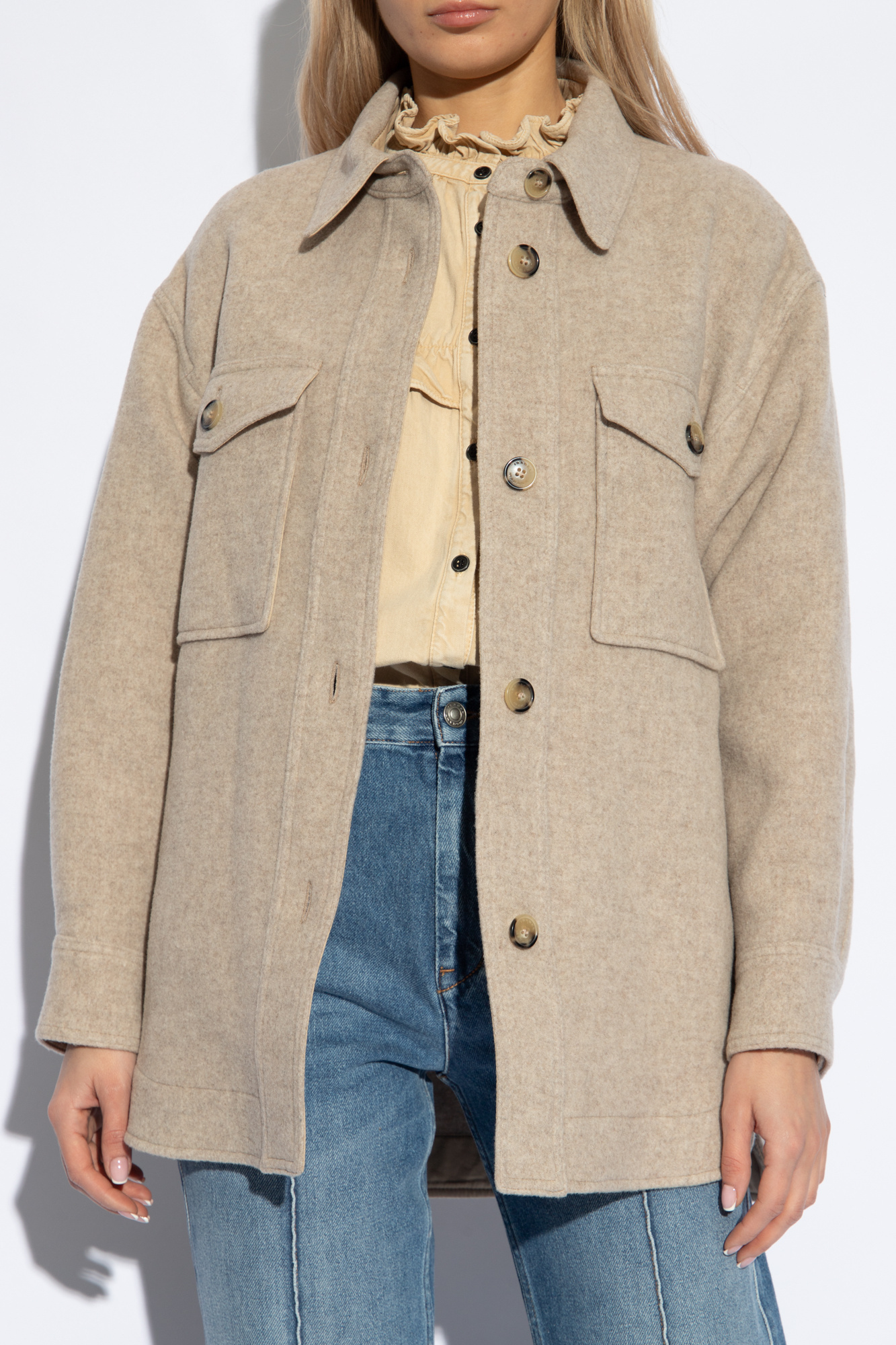 Isabel Marant Harveli Buttoned Jacket In Nude