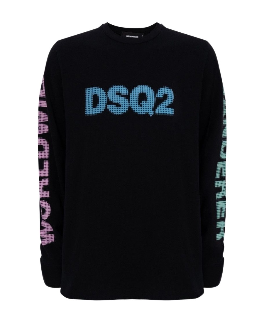 Dsquared2 Crewneck Sweatshirt With Logo Print In Black