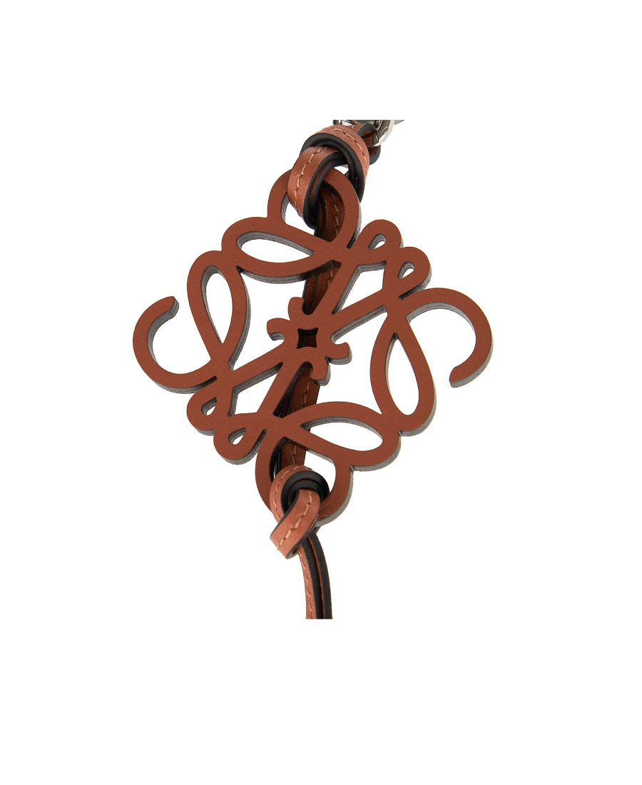 Loewe Brown Leather Anagram Pendant In Brown