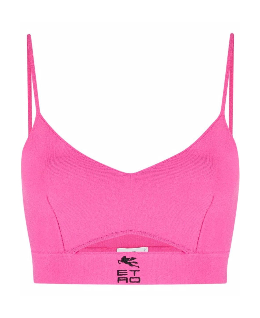 Etro Cropped Knitted Cut-out Top