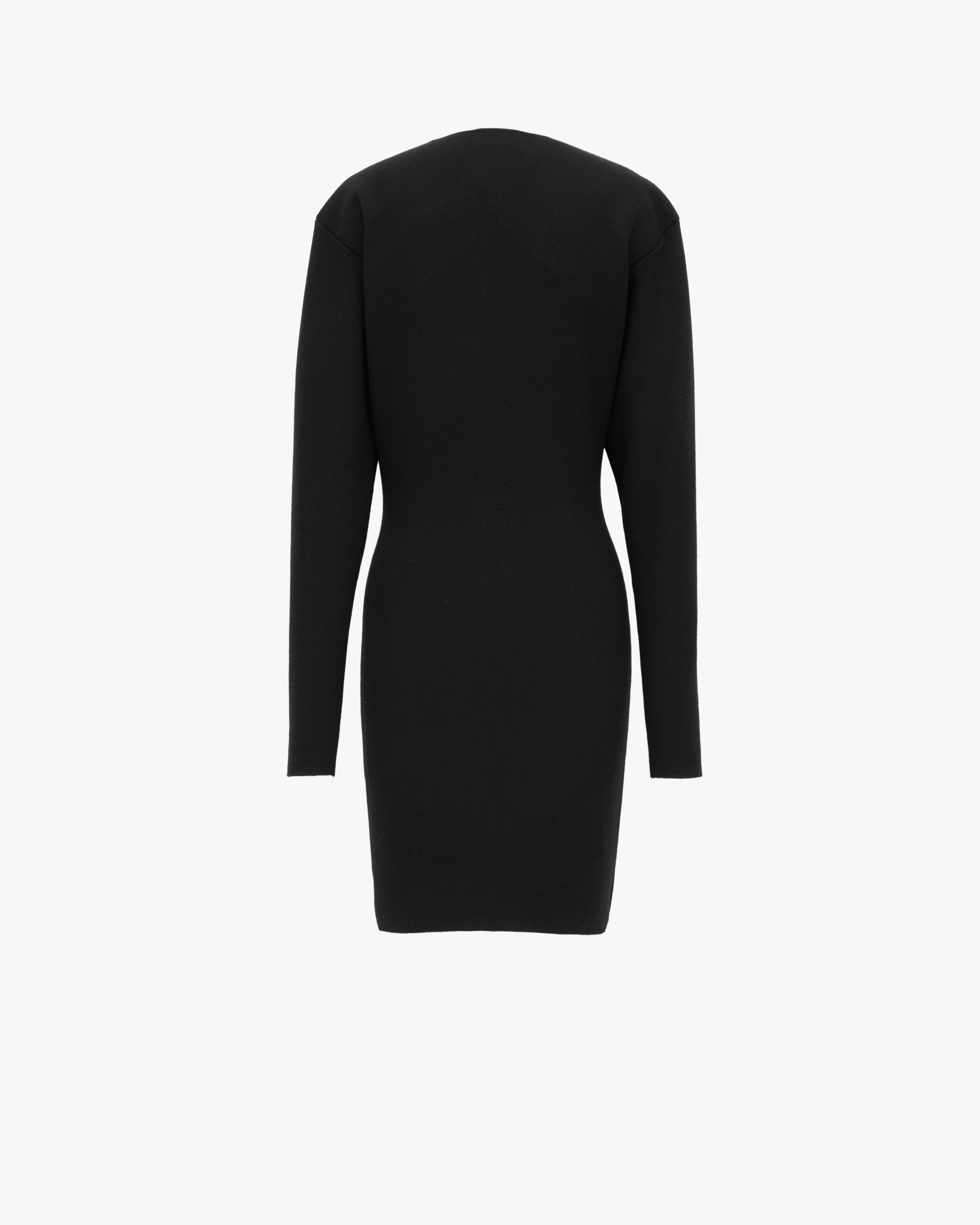 Saint Laurent Wool-blend Minidress In Black