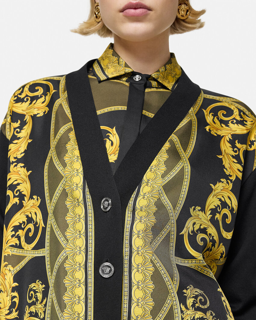 Versace Black La Coupe Des Dieux Cardigan In Black