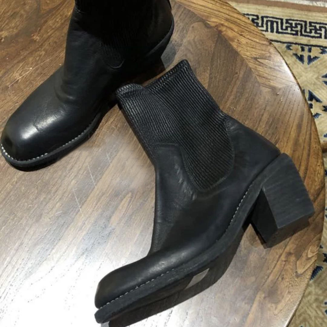 Shop Guidi Spliced Short Boots In Black