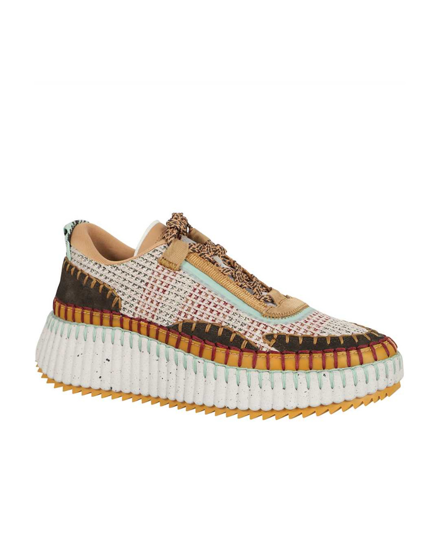 Chloé Nama Sneaker In Lower-impact Mesh In White