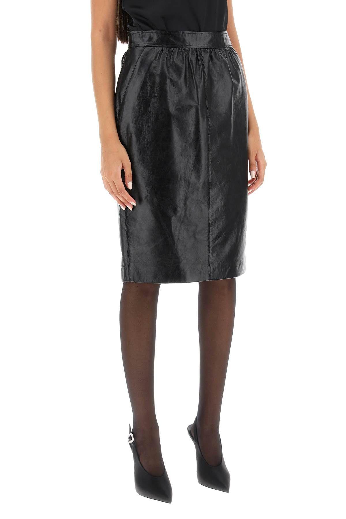 Saint Laurent High Waist Skirt In Black