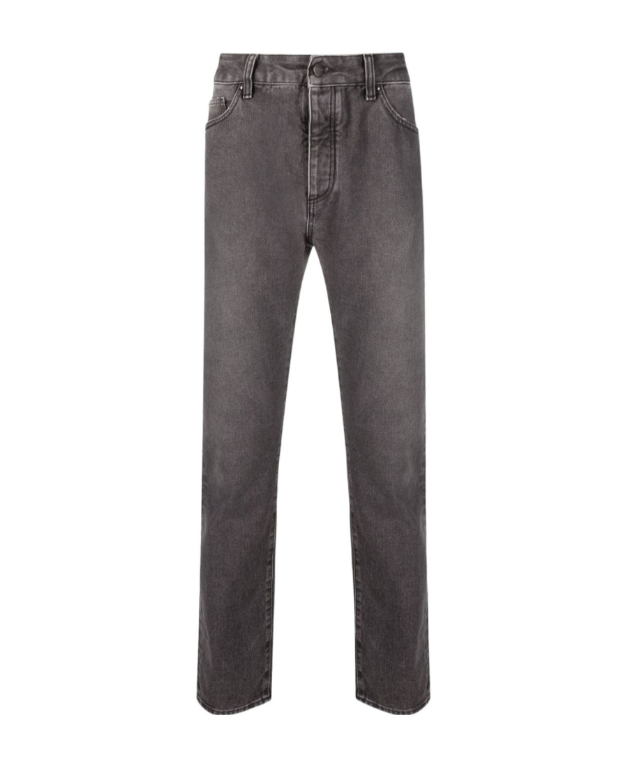 PALM ANGELS PALM ANGELS LOGO PRINTED STRAIGHT LEG JEANS