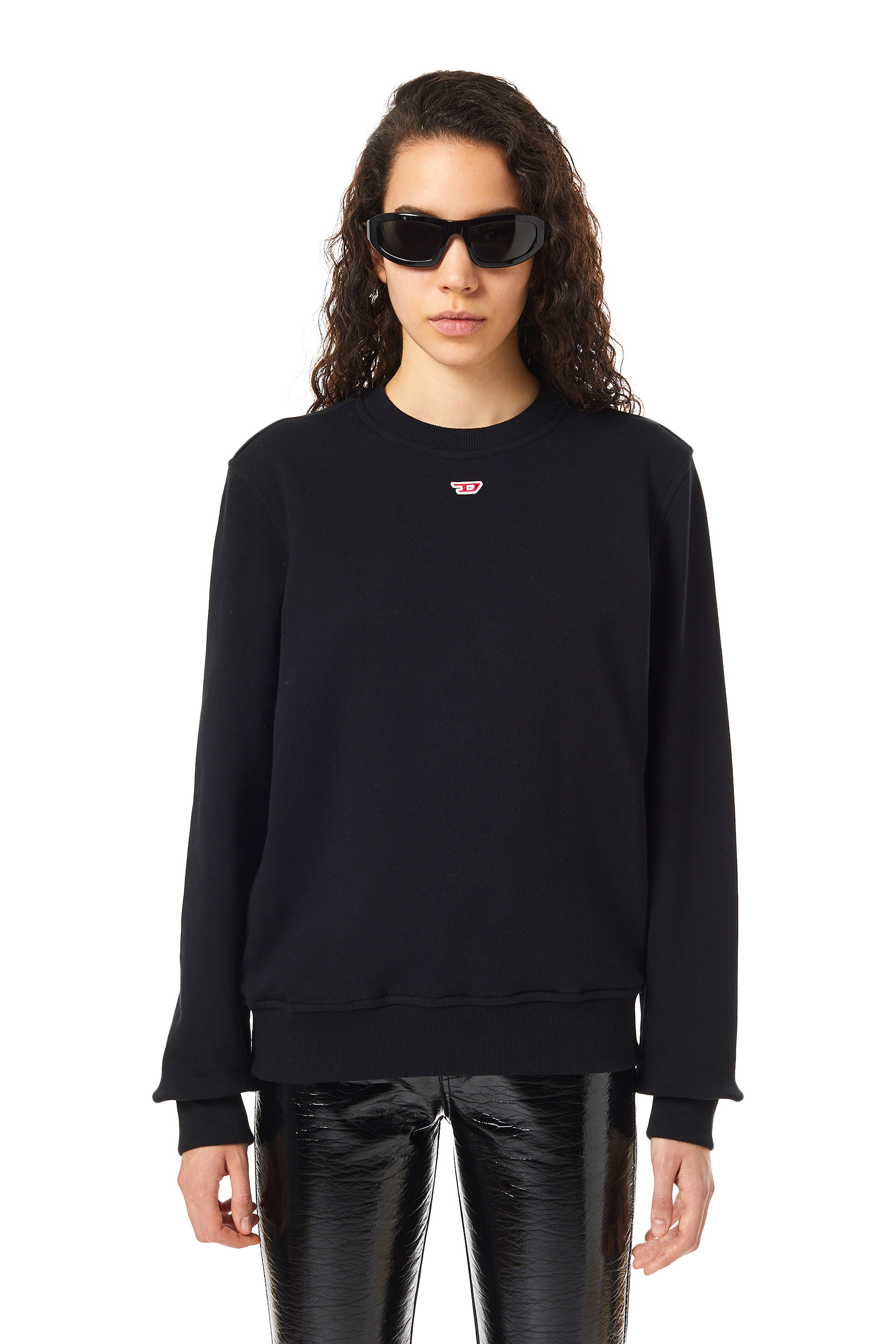 Diesel D-logo Cotton Sweatshirt In Black
