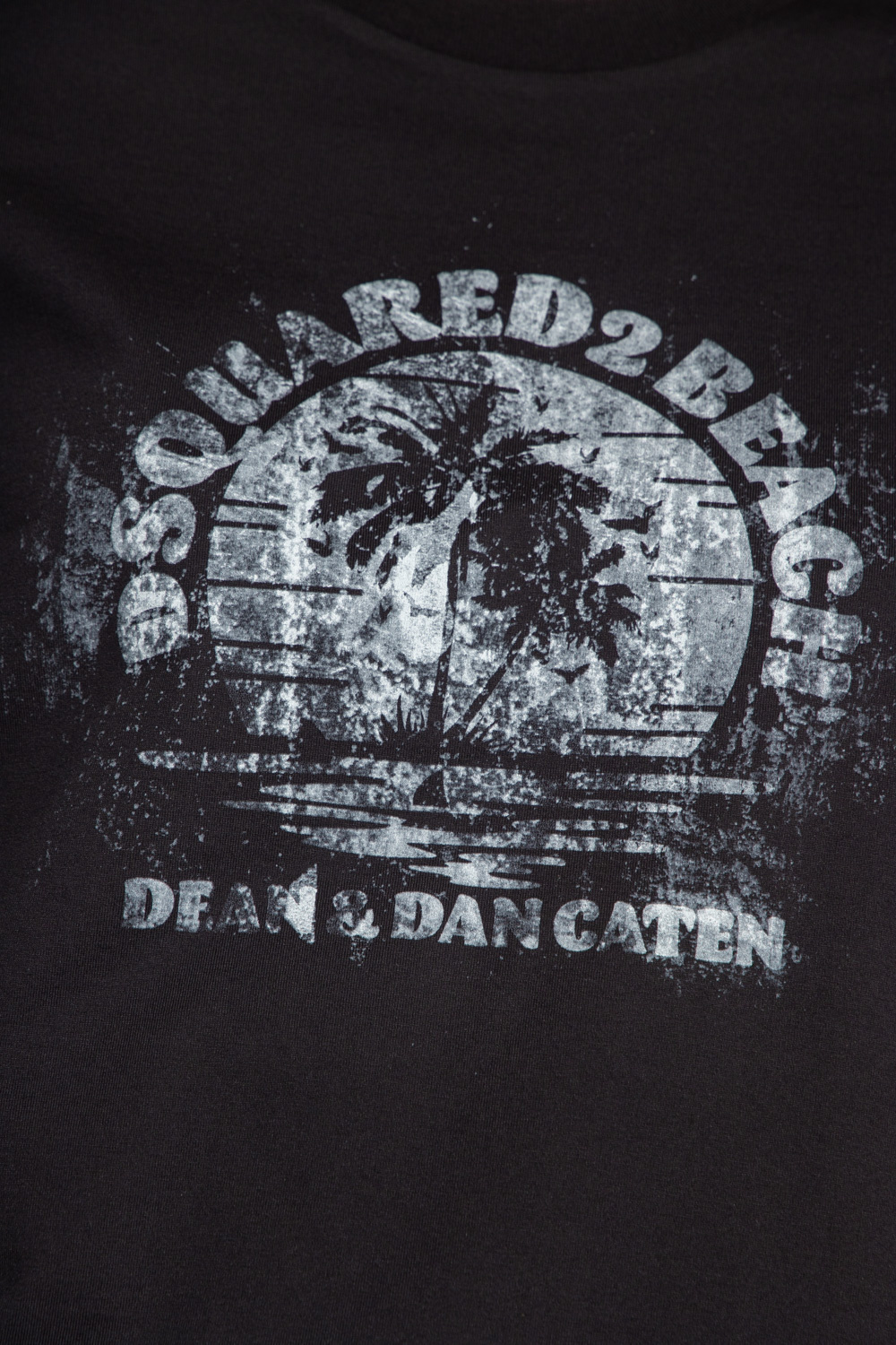 Dsquared2 Printed Cotton T-shirt With Lace In Black