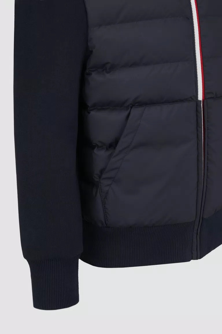 Moncler Panelled Padded Jacket In Blue