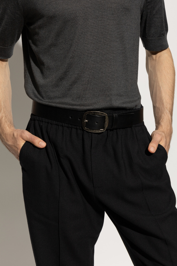Dolce & Gabbana Logo Engraved Belt In Black