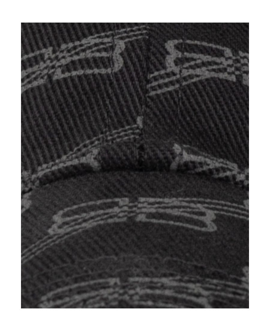 Balenciaga Monogram-print Cotton Cap In Black