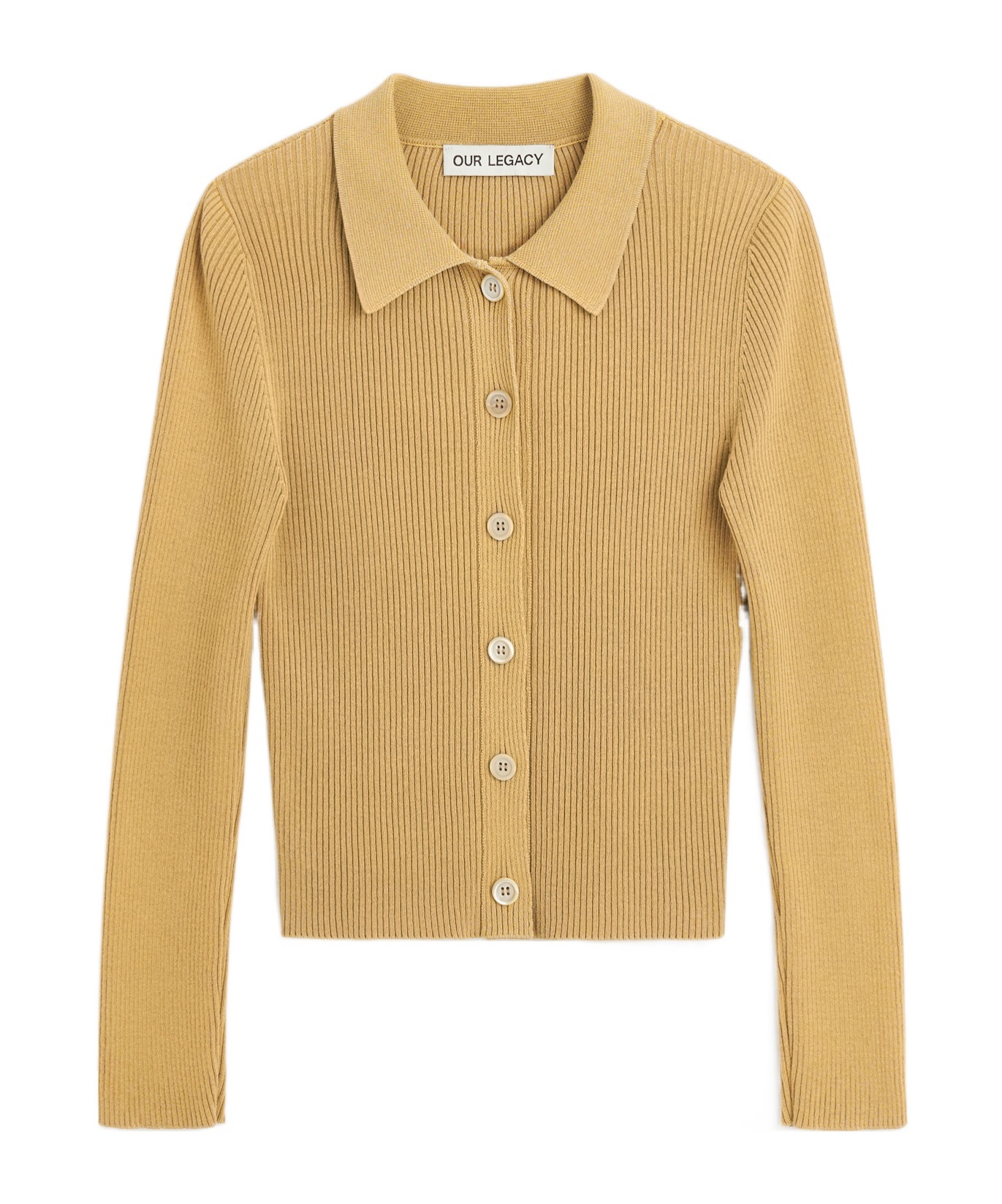 Our Legacy Sand-coloured Ribbed Cotton Cardigan In Nude