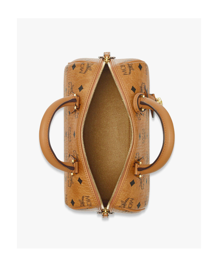 Mcm Small Ella Boston Leather Bag In Brown
