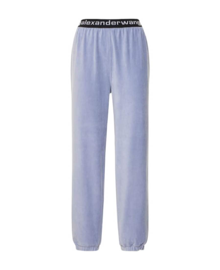 Alexander Wang Stretch Corduroy Sweatpants W/ Logo In Blue