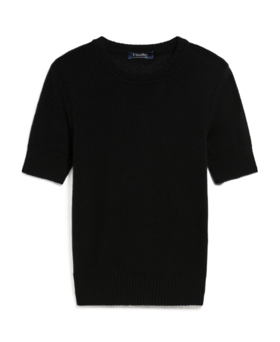 Max Mara Woolen Round Neck Sweater In Black