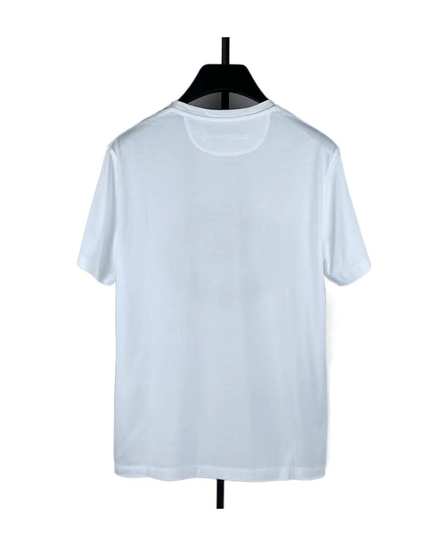 Stefano Ricci T-shirt With Round Neck And Short Sleeves In Blue