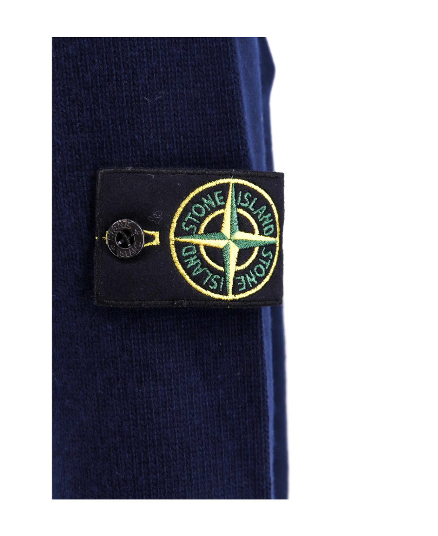 Stone Island V-neck Long-sleeved Cardigan In Blue