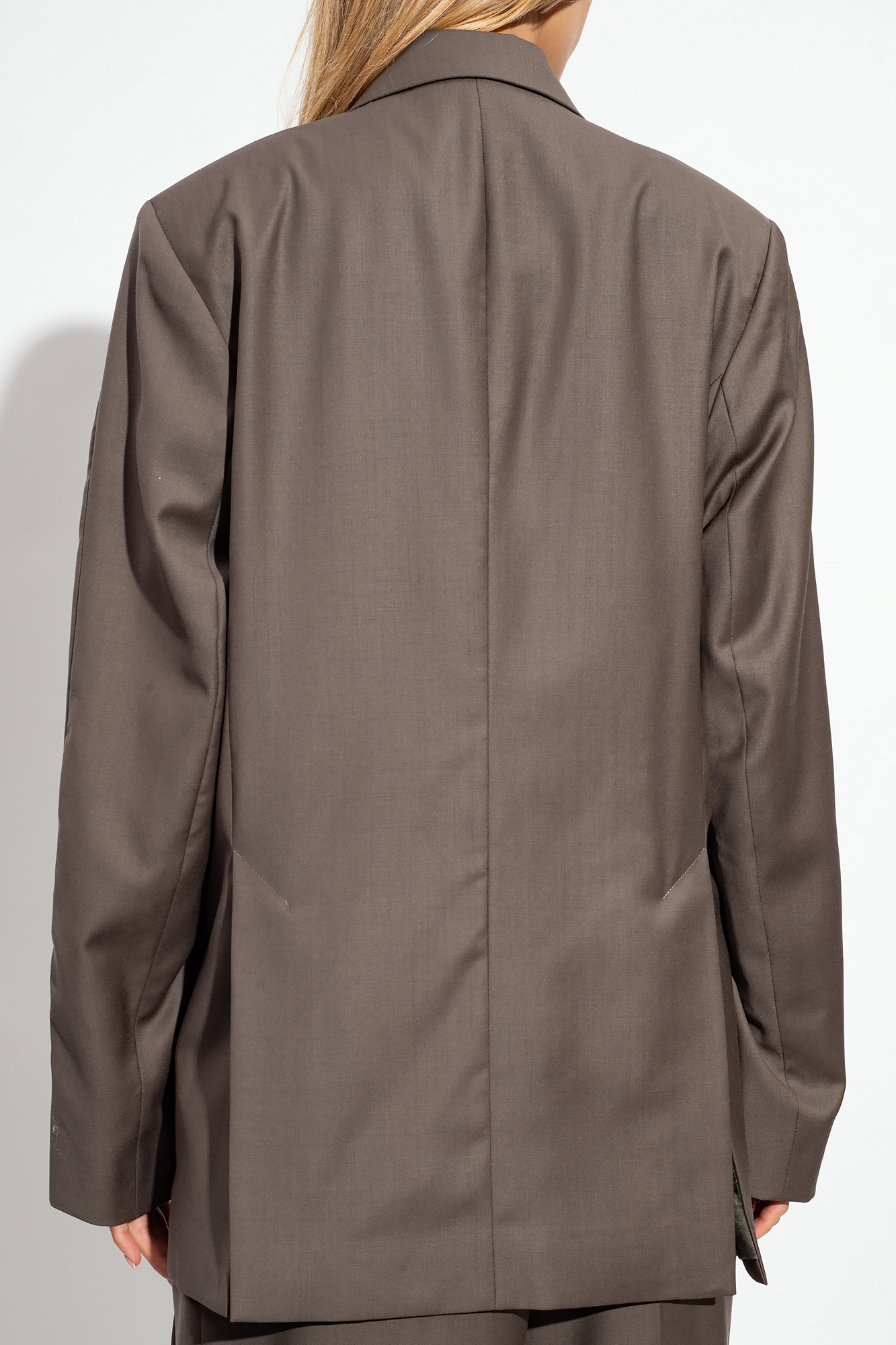 Totême Double-breasted Wool Blazer In Brown