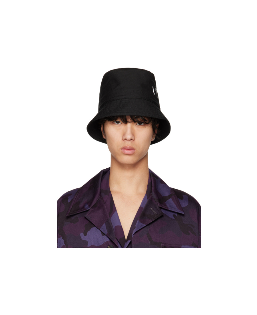 Valentino Garavani Cappello Bucket Con Stampa In Black