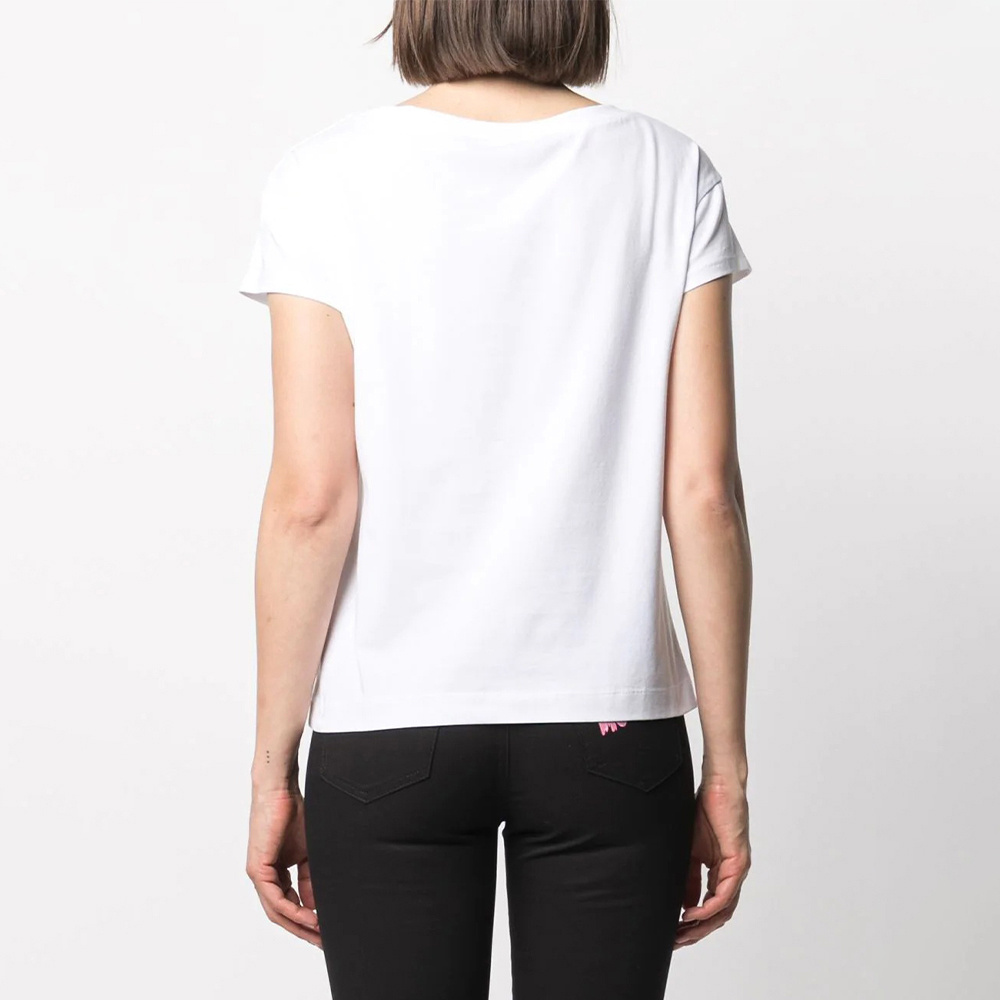 Moschino T-shirt With Round Neck And Short Sleeves In White