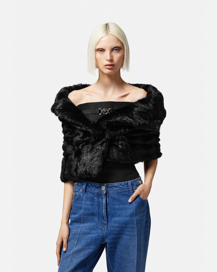 Versace Faux-fur Cape