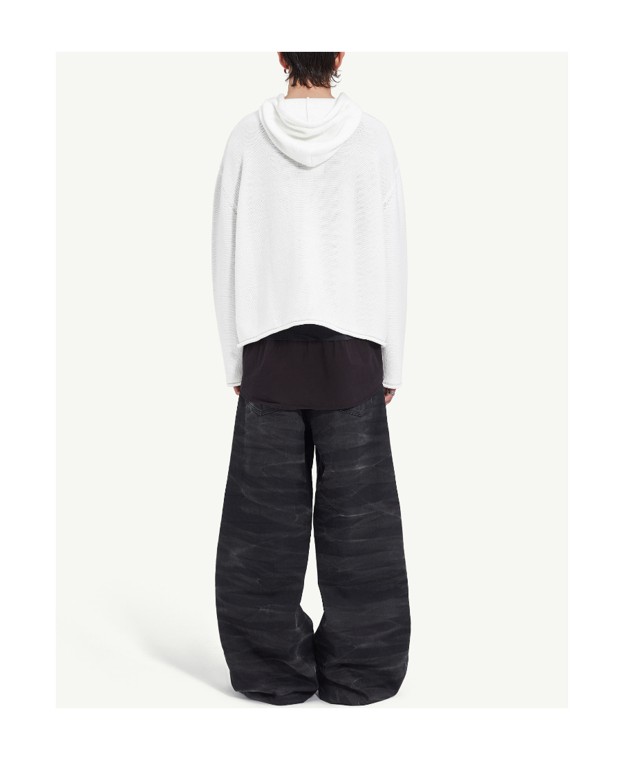 Mm6 Maison Margiela Number-motif Knitted Hoodie In White