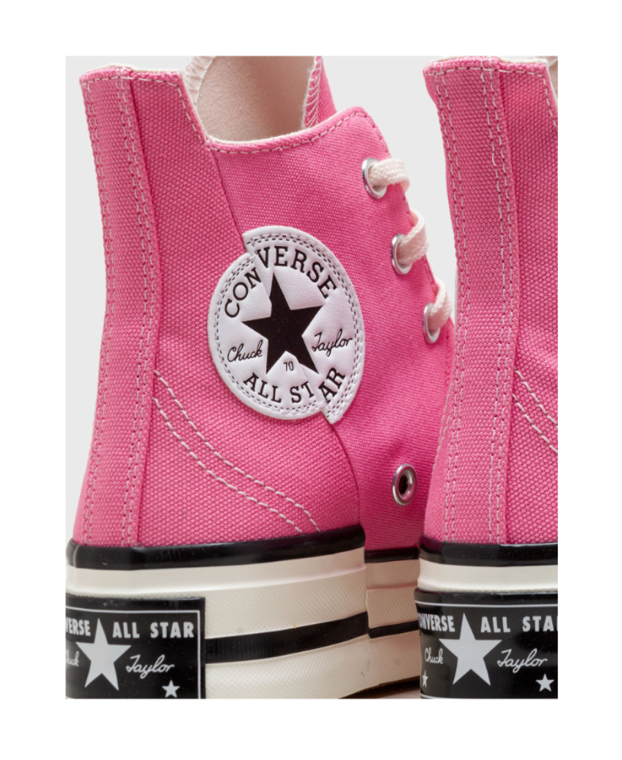 Converse Round Head Strapped High Upper Board Shoes In Pink