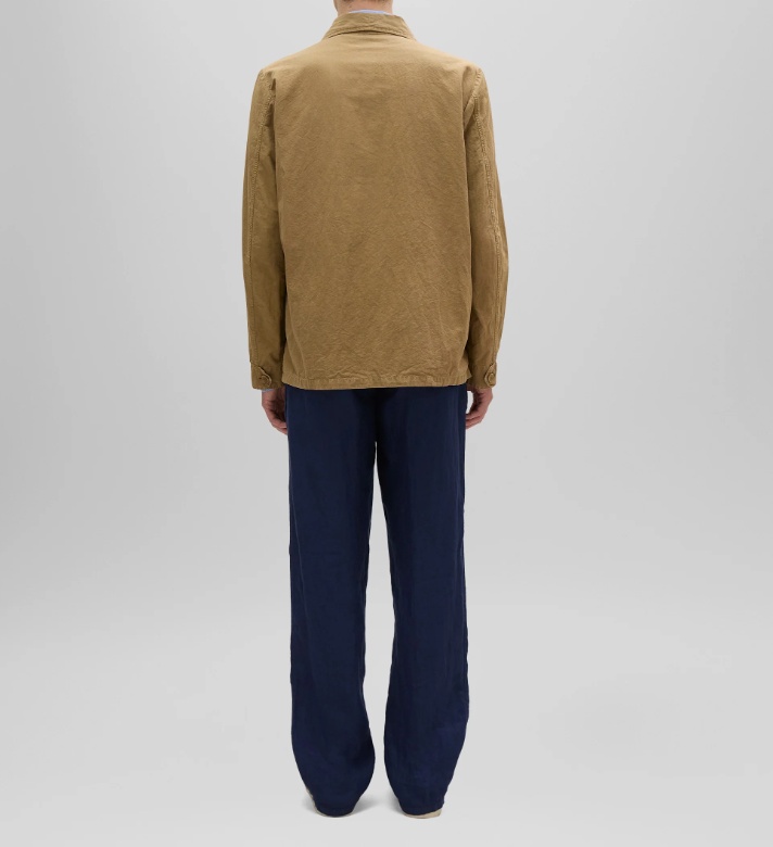 Aspesi Cotton And Linen Canvas Jacket In Soil