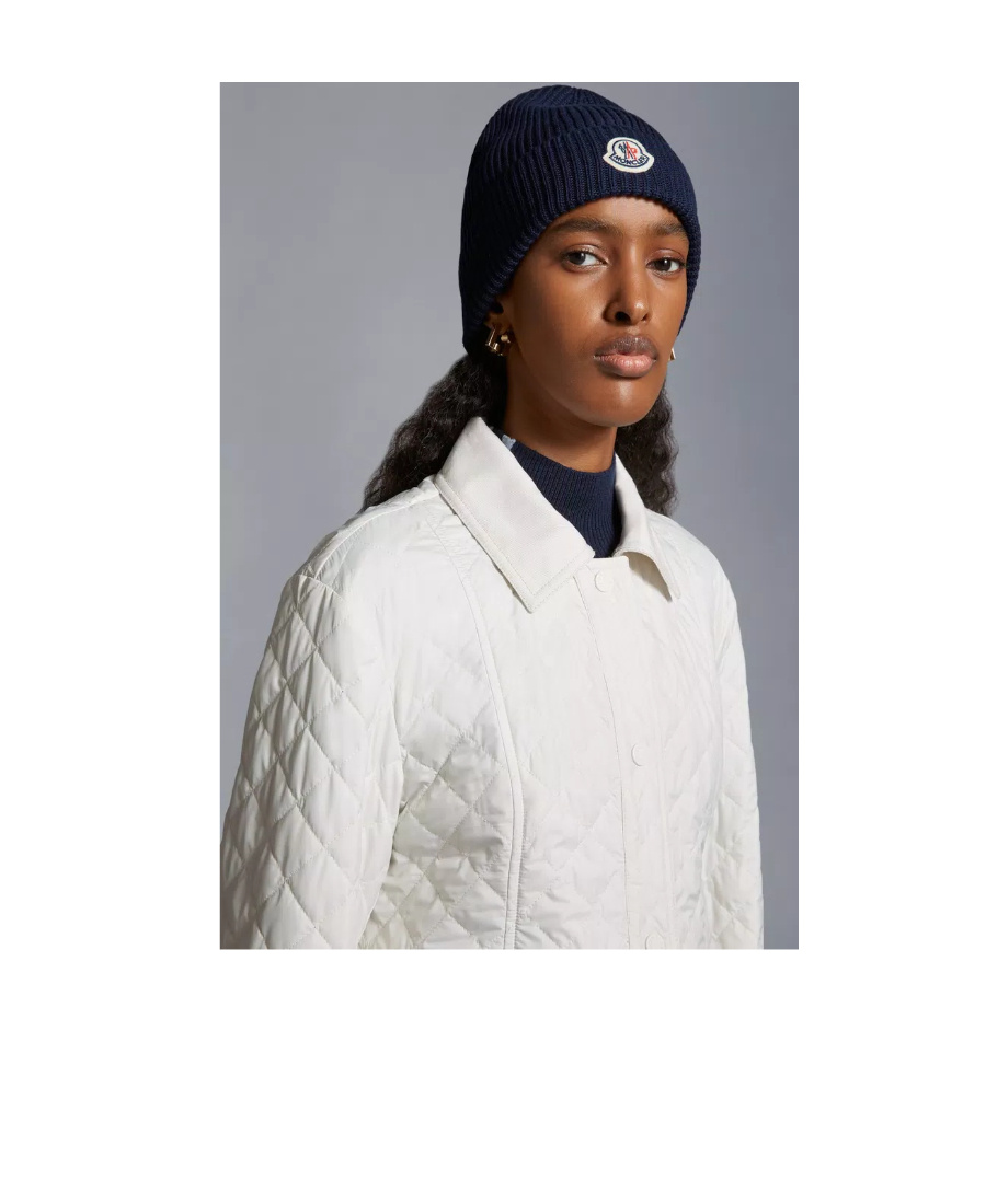 Moncler Logo Woolen Cap In Blue