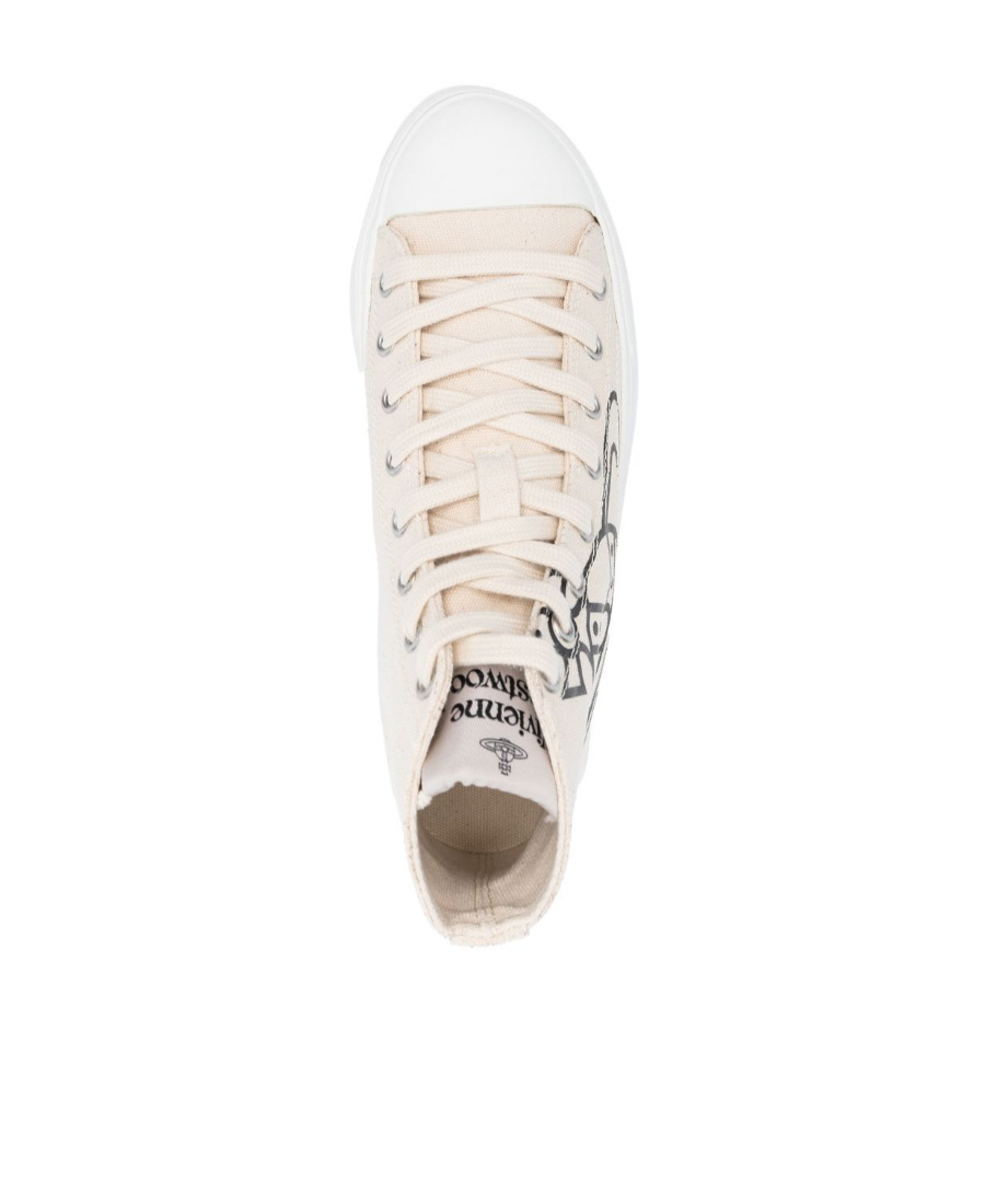 Vivienne Westwood Woman Sneakers Beige Size 6 Textile Fibers In White
